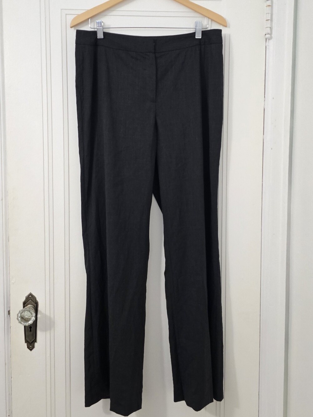 Lafayette 148 Women's Straight-Leg Wool Pants, Charcoal, Size 12, Like New